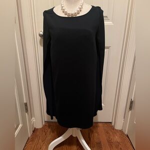 Elegant Navy Cape Sleeve Dress